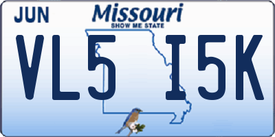 MO license plate VL5I5K