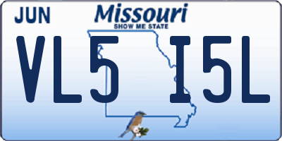MO license plate VL5I5L