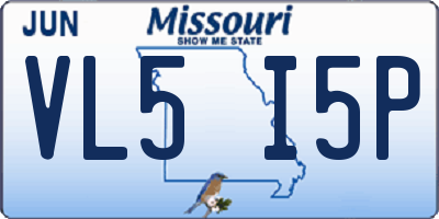 MO license plate VL5I5P