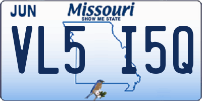 MO license plate VL5I5Q