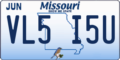 MO license plate VL5I5U