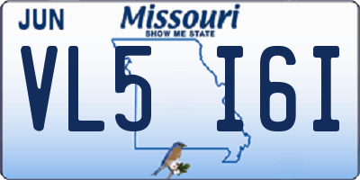 MO license plate VL5I6I