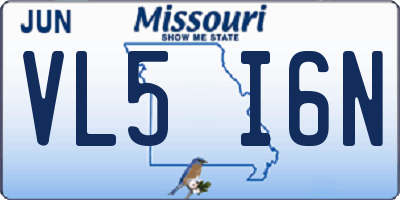 MO license plate VL5I6N