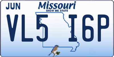MO license plate VL5I6P
