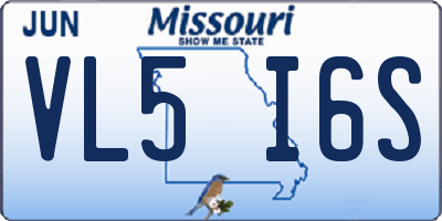 MO license plate VL5I6S
