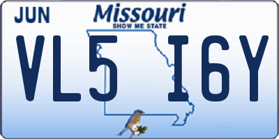 MO license plate VL5I6Y