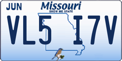 MO license plate VL5I7V