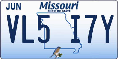 MO license plate VL5I7Y