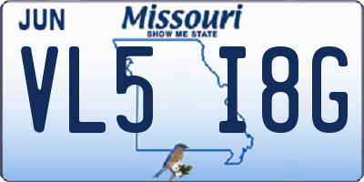 MO license plate VL5I8G