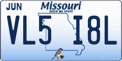 MO license plate VL5I8L