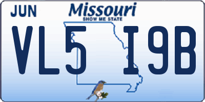 MO license plate VL5I9B