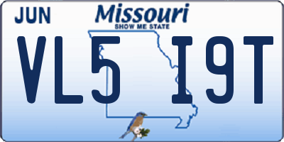 MO license plate VL5I9T