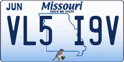 MO license plate VL5I9V