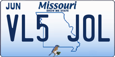 MO license plate VL5J0L