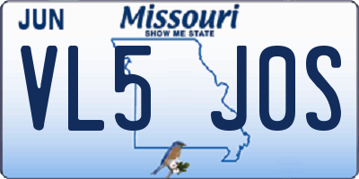 MO license plate VL5J0S