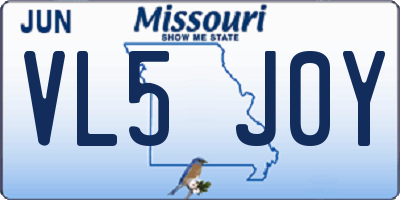 MO license plate VL5J0Y