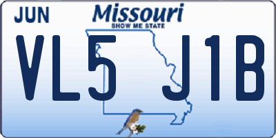 MO license plate VL5J1B