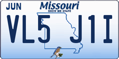 MO license plate VL5J1I