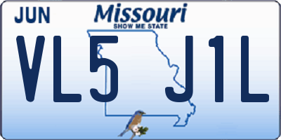 MO license plate VL5J1L