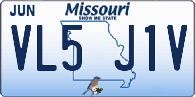 MO license plate VL5J1V