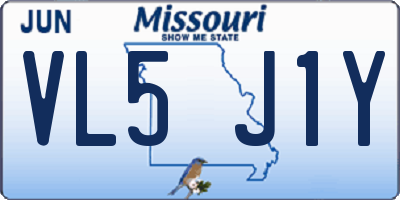 MO license plate VL5J1Y