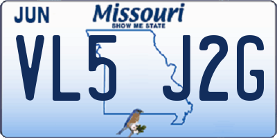 MO license plate VL5J2G