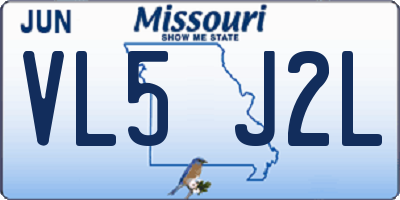 MO license plate VL5J2L