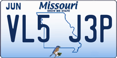 MO license plate VL5J3P