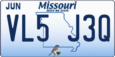 MO license plate VL5J3Q
