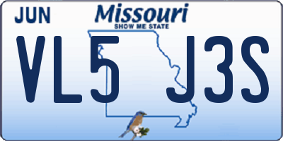 MO license plate VL5J3S