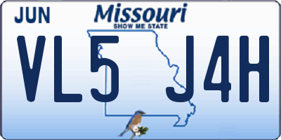 MO license plate VL5J4H