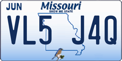 MO license plate VL5J4Q