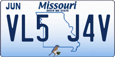 MO license plate VL5J4V