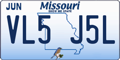 MO license plate VL5J5L