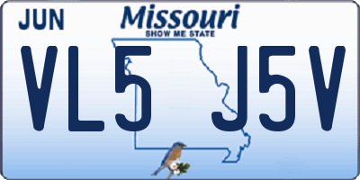 MO license plate VL5J5V