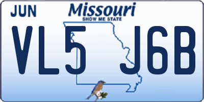 MO license plate VL5J6B
