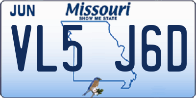 MO license plate VL5J6D