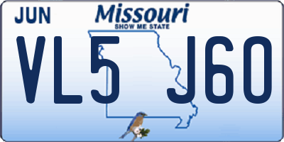 MO license plate VL5J6O
