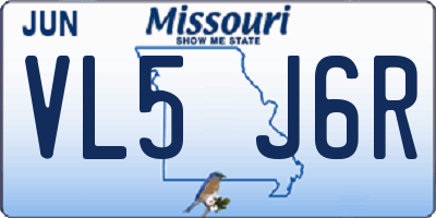 MO license plate VL5J6R