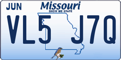 MO license plate VL5J7Q