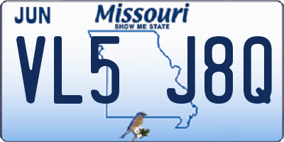 MO license plate VL5J8Q