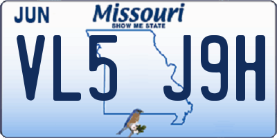 MO license plate VL5J9H