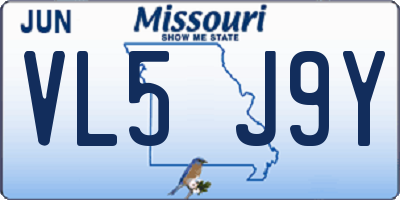 MO license plate VL5J9Y