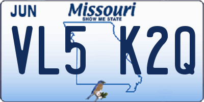MO license plate VL5K2Q