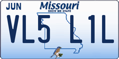 MO license plate VL5L1L