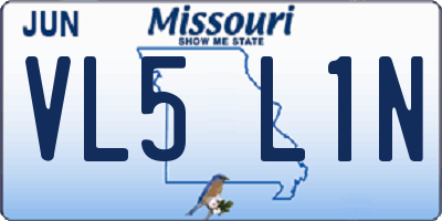 MO license plate VL5L1N