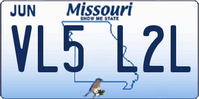 MO license plate VL5L2L