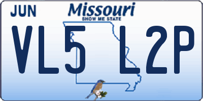 MO license plate VL5L2P