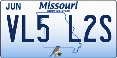 MO license plate VL5L2S