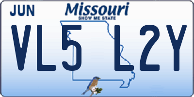 MO license plate VL5L2Y
